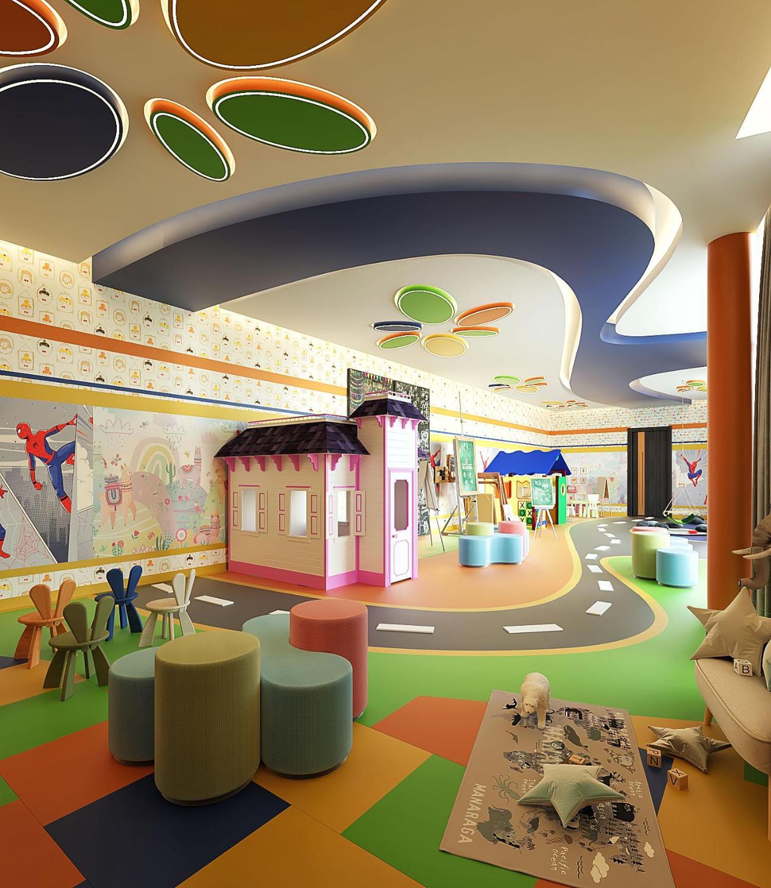 Royal M Al Aqah Beach Resort By Gewan Екстер'єр фото 3D rendering of a children's hospital waiting room